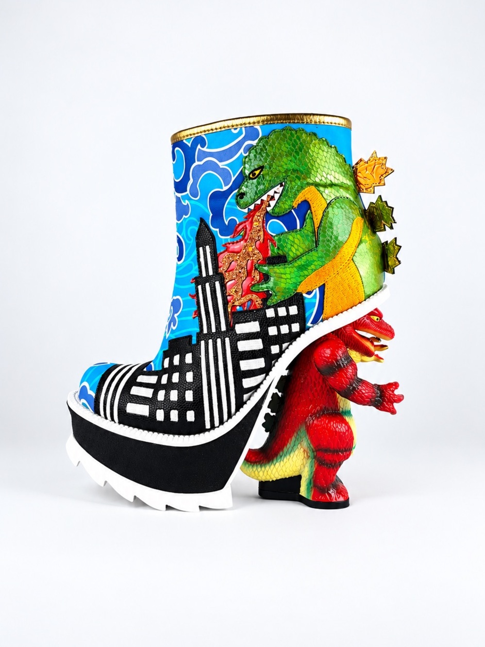 Irregular Choice Jurassotop Dinosaur Platform Boots – Size 38 – NIB